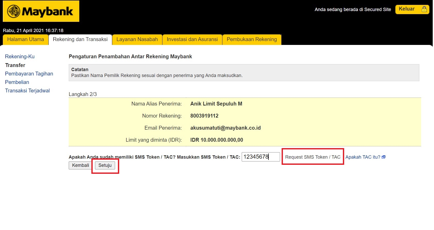 how to change limit in maybank2u Natalie Terry